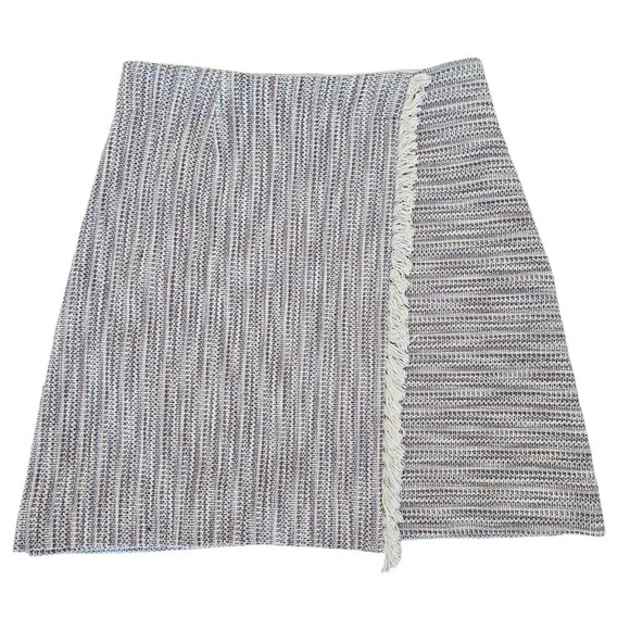 Anthropologie Maeve tweed fringe wrap skirt white red blue size 4 NWOT - Picture 13 of 14